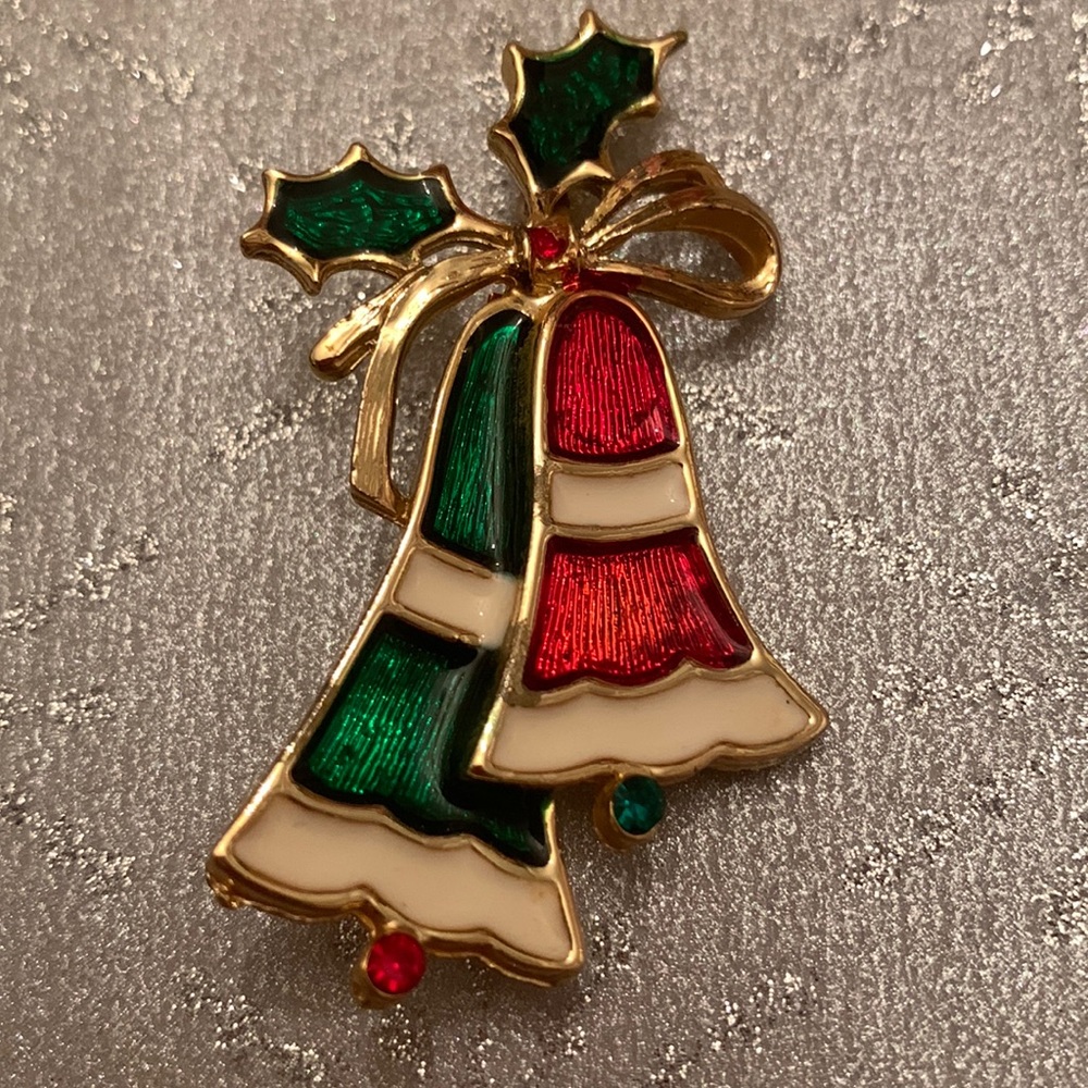 Vintage Beatrix Christmas Bells Pin Brooch.